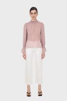 Lilac floral high neck long sleeved top_3