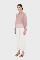 Lilac floral high neck long sleeved top_4