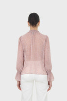 Lilac floral high neck long sleeved top_2