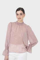 Lilac floral high neck long sleeved top_1