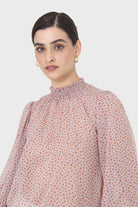 Lilac floral high neck long sleeved top_8