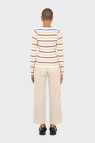 Ivory purple and yellow multistripe knit top_5