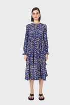 Cobalt floral printed tiered ruffle maxi dress_1