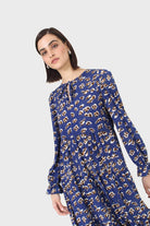 Cobalt floral printed tiered ruffle maxi dress_5