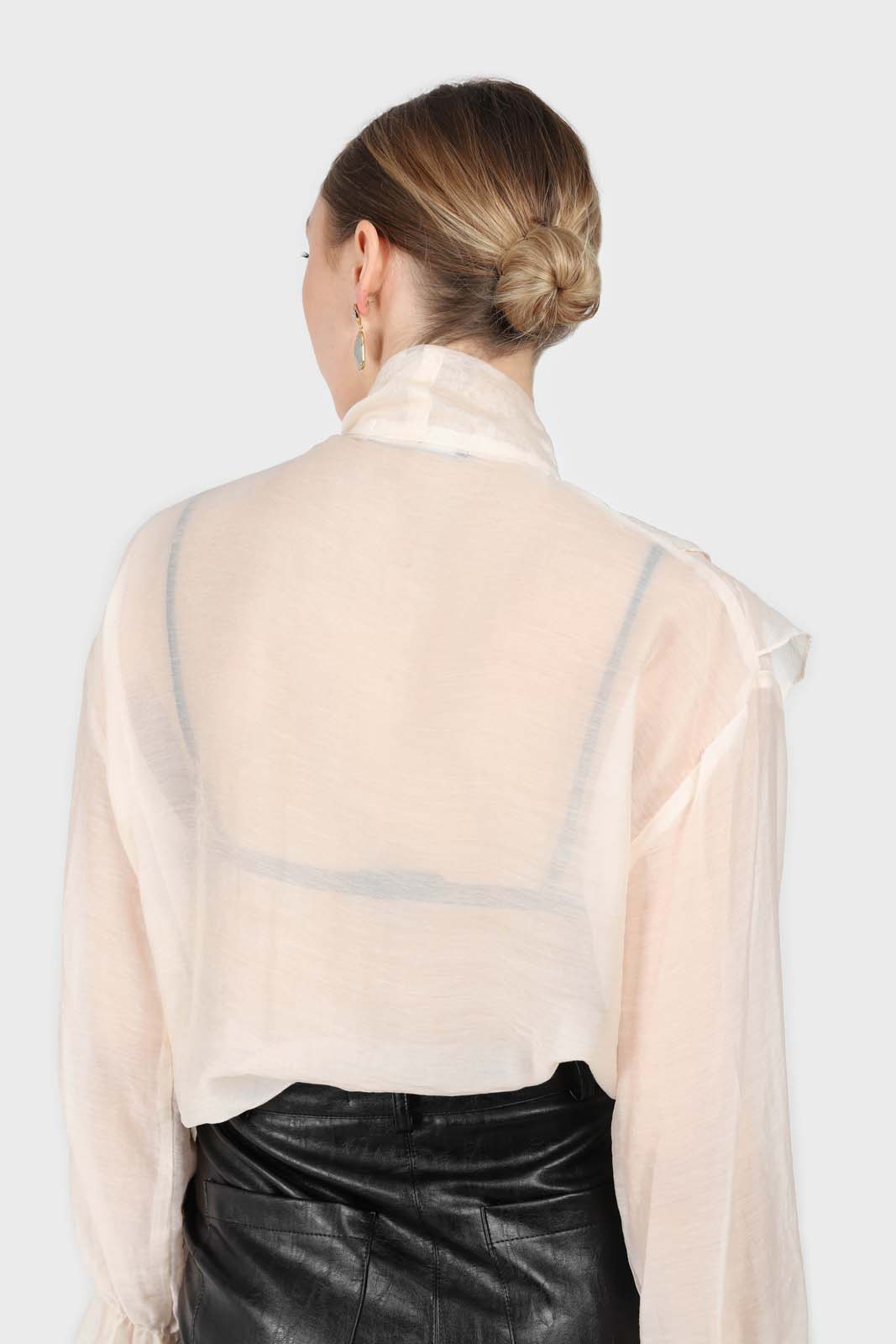 Ivory frill tie neck long sleeve blouse_2