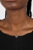 Charm necklace - Silver pearl flower_3