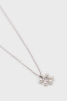 Charm necklace - Silver pearl flower_1