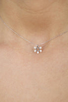 Charm necklace - Silver pearl flower_2