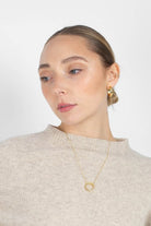 Charm necklace - Gold ring pendant / 50cm_3