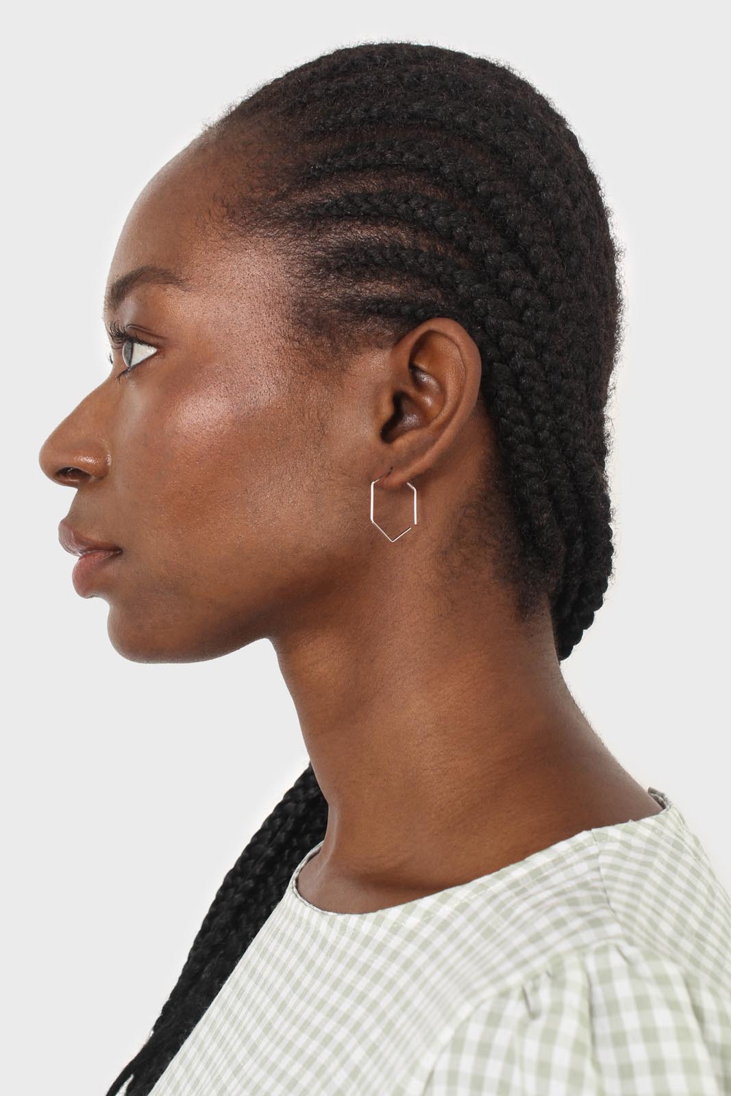 Silver large hexagon earrings_3