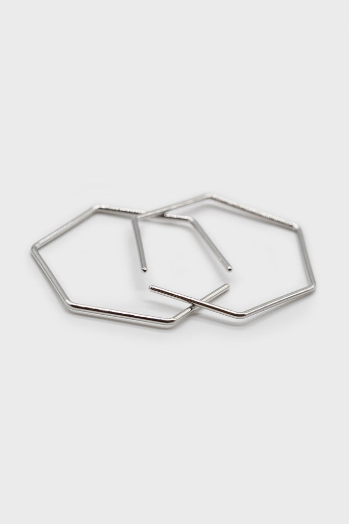 Silver large hexagon earrings_1