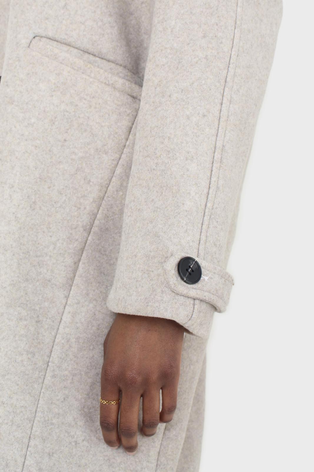 Oatmeal double breasted long coat_5