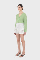 Green ribbed alpaca blend cardigan_4