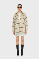 Mint green pleated silky mini skirt_2