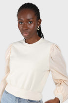 Cream balloon sleeve crop sweatshirt_3