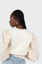 Cream balloon sleeve crop sweatshirt_6