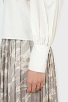 Ivory ruched chest panel long sleeved blouse_6