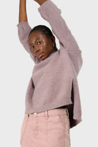 Lilac mock neck open back angora jumper_3