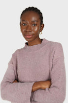 Lilac mock neck open back angora jumper_5