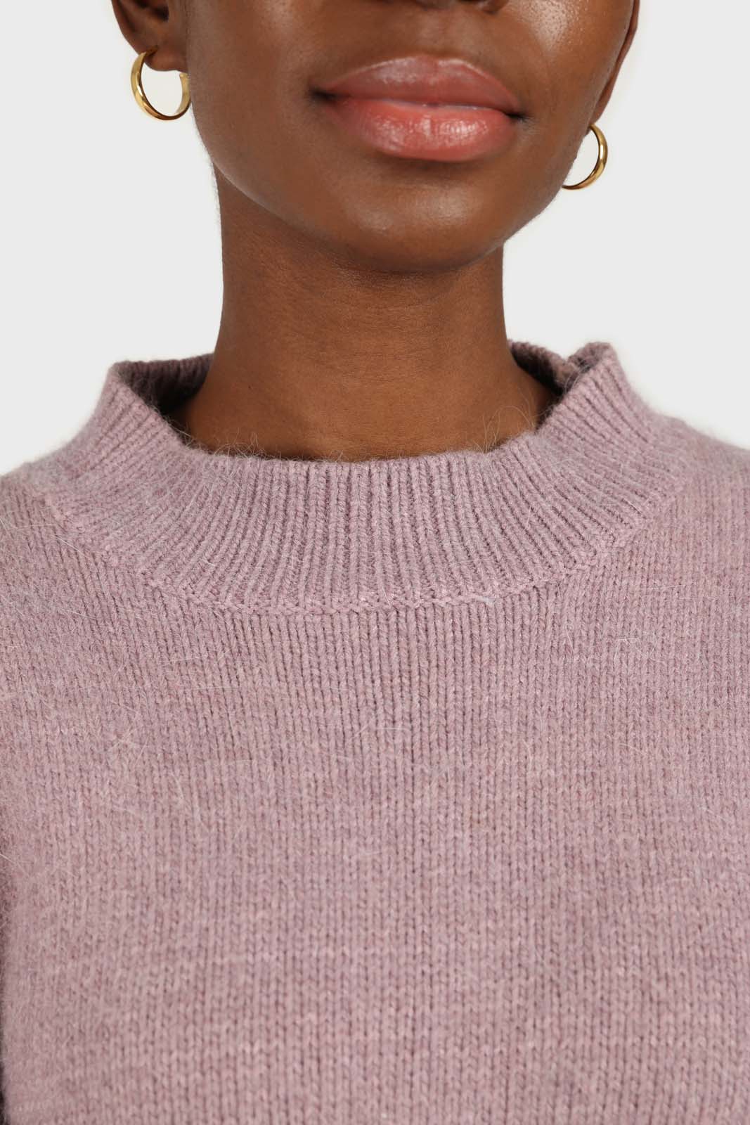 Lilac mock neck open back angora jumper_6