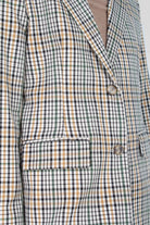 Green mustard and beige check blazer_4