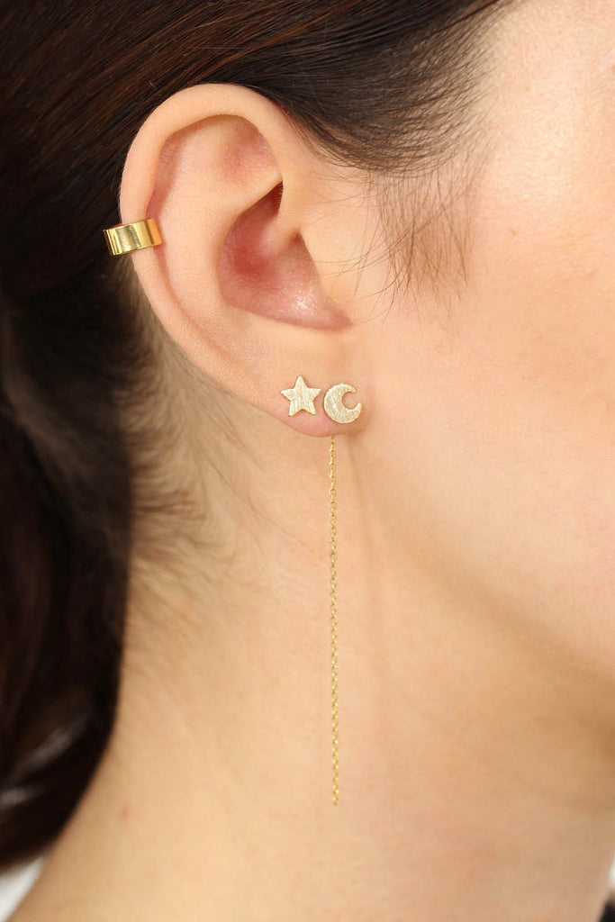 Gold moon and star stud earrings_2