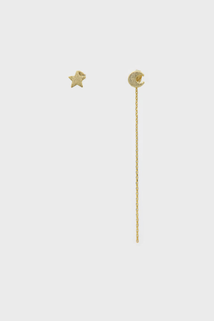 Gold moon and star stud earrings_1