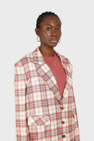 Bright pink grey and white checked blazer_3