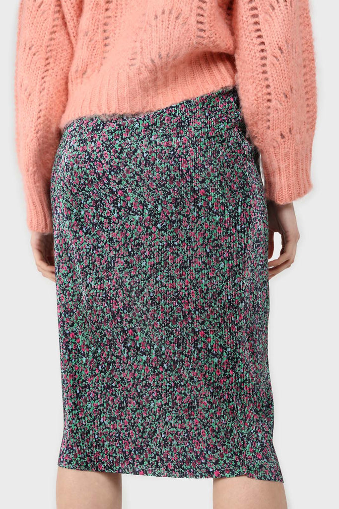 Black and pink floral ribbed maxi skirt_2