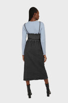 Washed black denim button front maxi dress_2