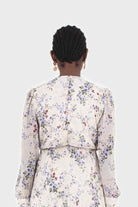 Beige and lilac floral print pull front pleat skirt maxi dress_4