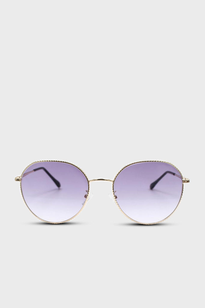 Lilac graded lens gold frame aviator sunglasses_1