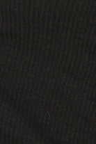 Black off shoulder ruched front ribbed top_9