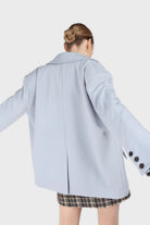 Powder blue contrast button oversized blazer_11