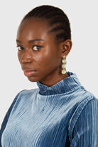 Mid blue micro ribbed silky top_8