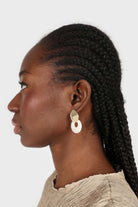 Gold and ivory linking circle earrings_3