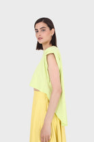 Green high low hem padded muscle tee_2