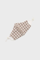 Beige gingham face mask_2