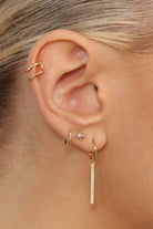 Gold simple double tier ear cuff - 8mm_2