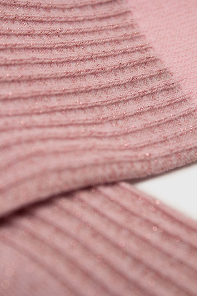Pale pink metallic vertical stripe socks_2