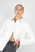 Bone white vegan leather shirt_8