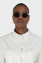 Bone white vegan leather shirt_4