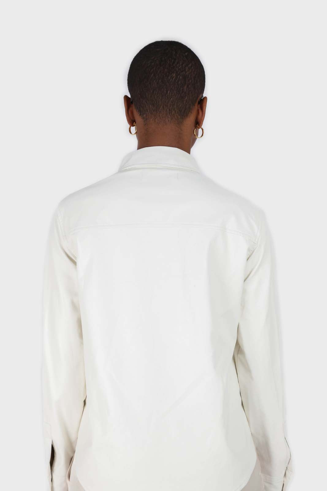 Bone white vegan leather shirt_2