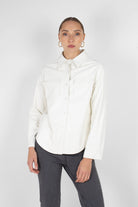 Bone white vegan leather shirt_11