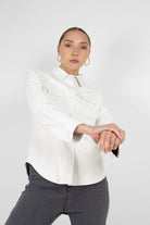 Bone white vegan leather shirt_12
