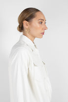 Bone white vegan leather shirt_13