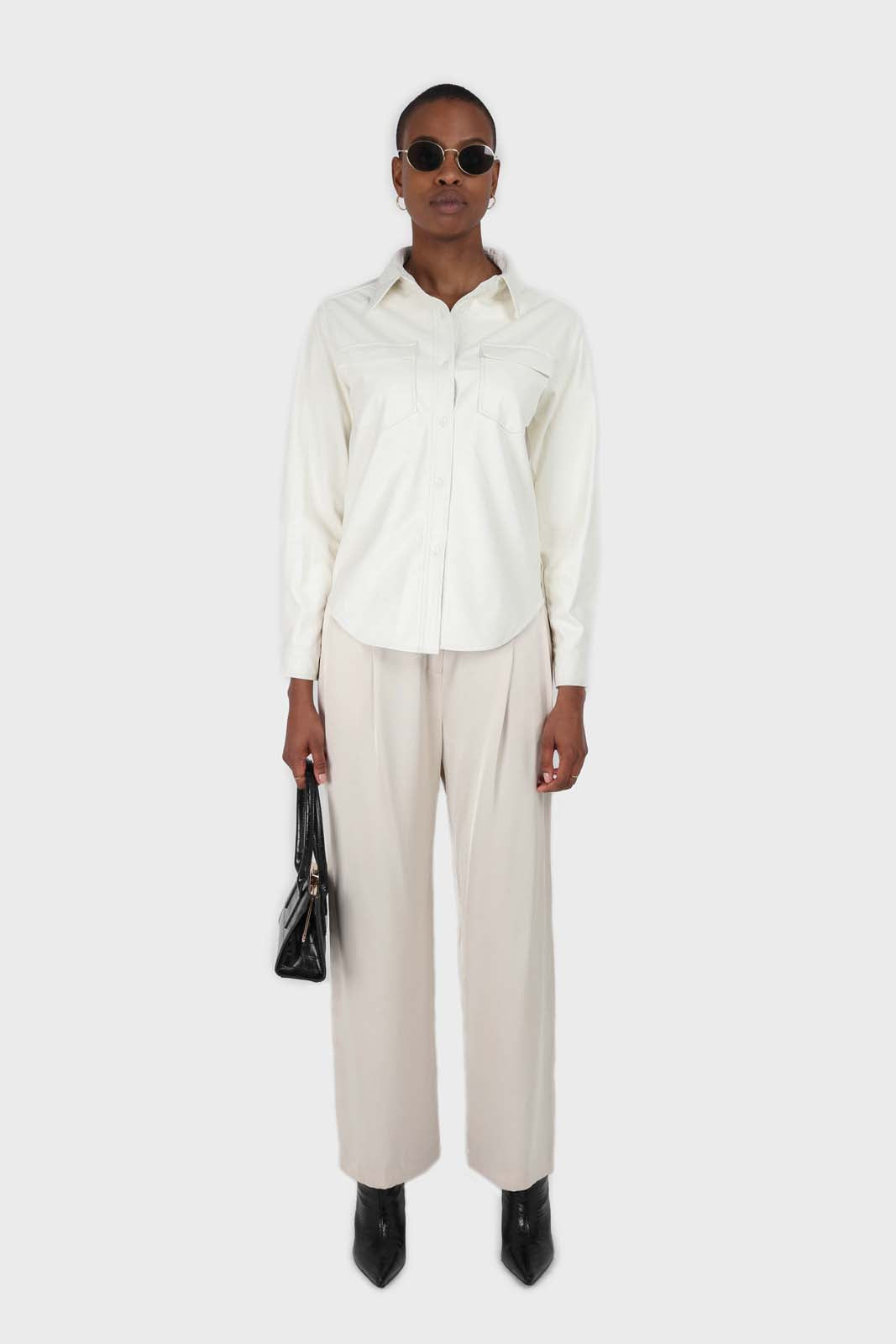Bone white vegan leather shirt_3