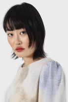 Beige and blue tie dye long sleeved top_8