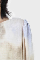 Beige and blue tie dye long sleeved top_4