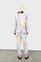 Beige and blue tie dye long sleeved top_5